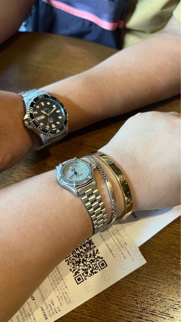 Tag Heuer (Category: Women's Watches) located in Las Pinas. Submitted by chubbychobs2012 (Listing ID 1344541981, Image 2). Description: Women’s 2000 series Stainless Steel Quartz movement 26mm case diameter With date feature 200 meters water resistance Grey face Double clasp security.
