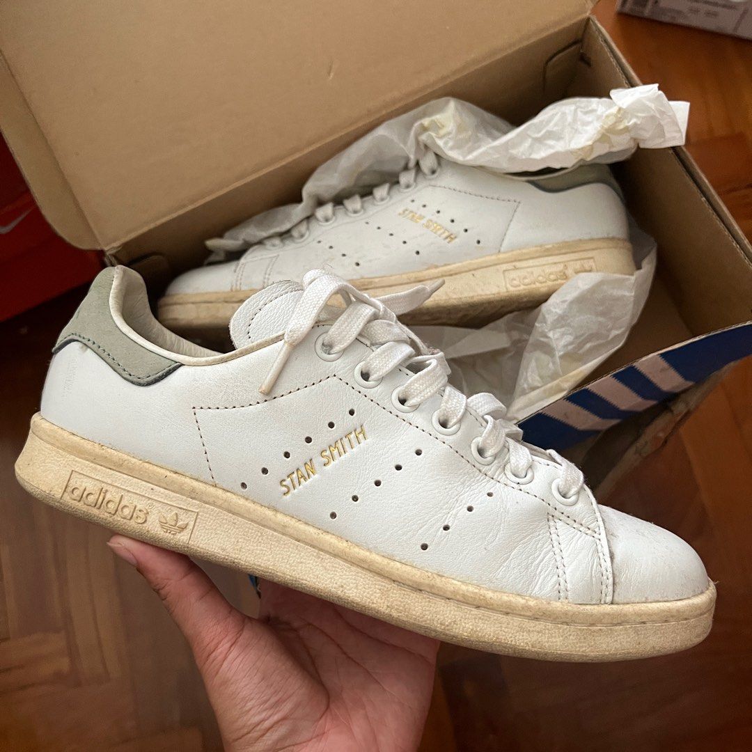 UK 6 Adidas Stan Smith White Pastel Green Sneakers Women s Fashion Footwear Sneakers on Carousell