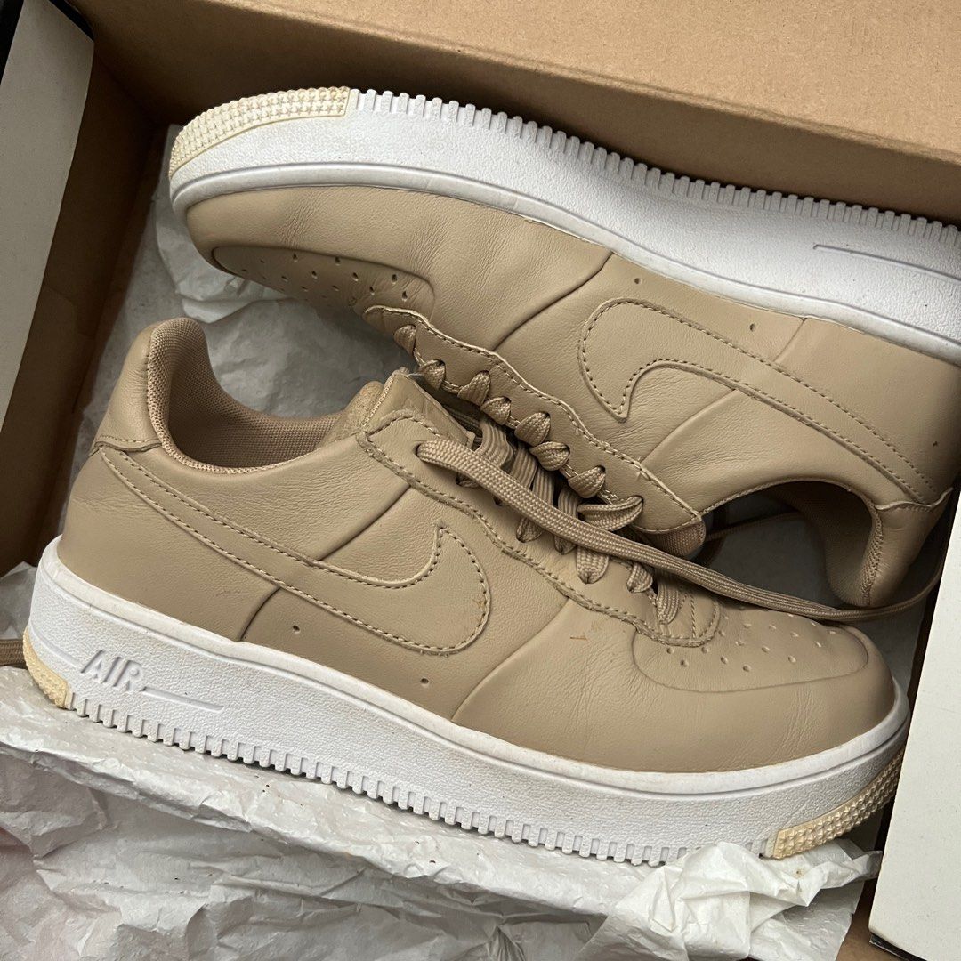 US Nike Air Force Ultraforce Leather Beige White Sneakers