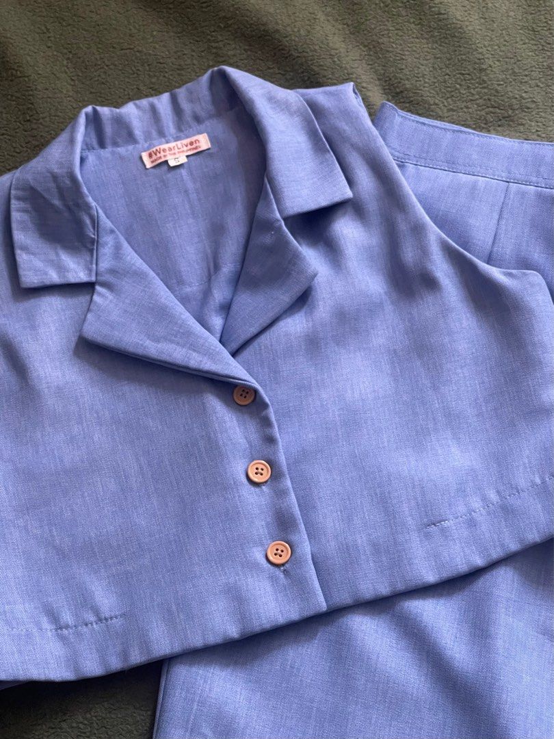 Wear Liven Lavender Linen Coords (Category: Sets or Coordinates) located in Quezon City. Submitted by vee222 (Listing ID 1344488084, Image 3). Description: Small.