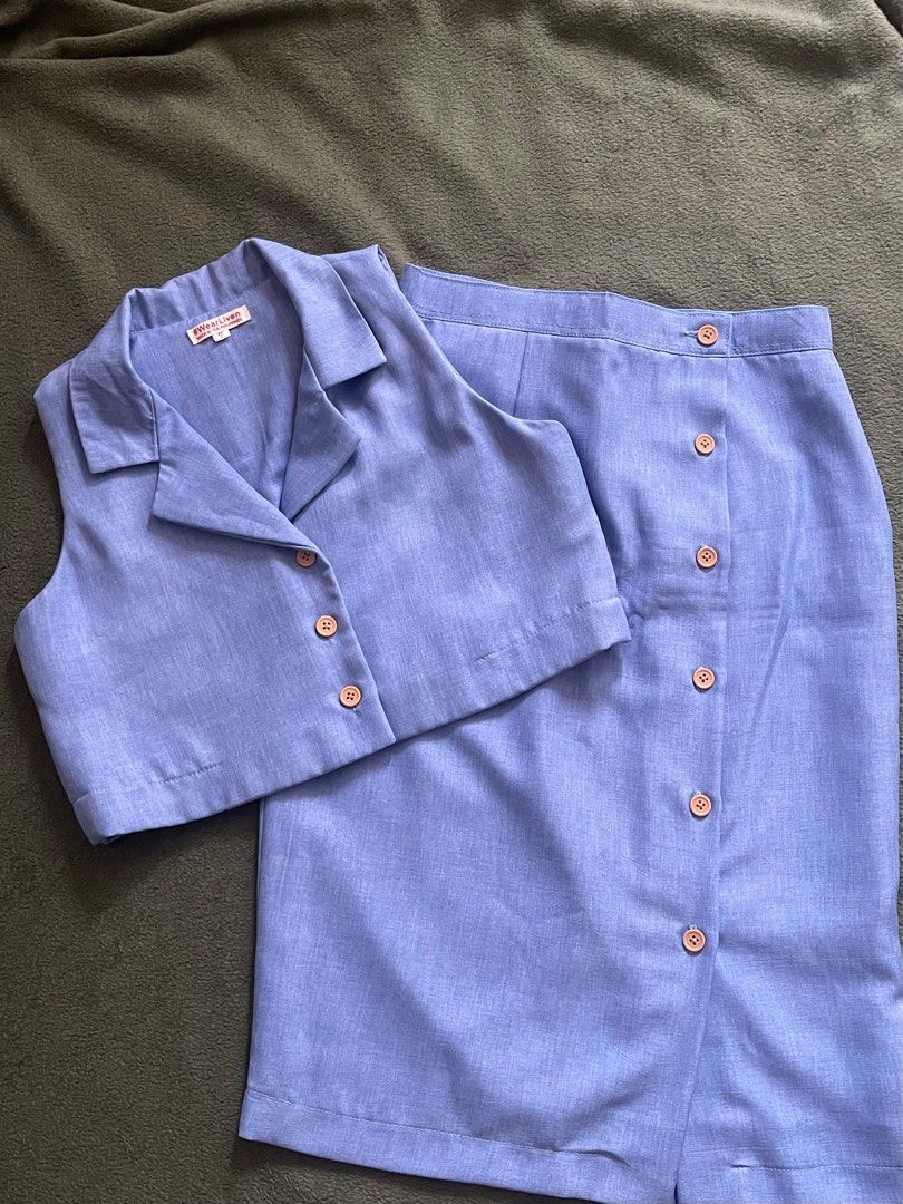 Wear Liven Lavender Linen Coords (Category: Sets or Coordinates) located in Quezon City. Submitted by vee222 (Listing ID 1344488084, Image 1). Description: Small.