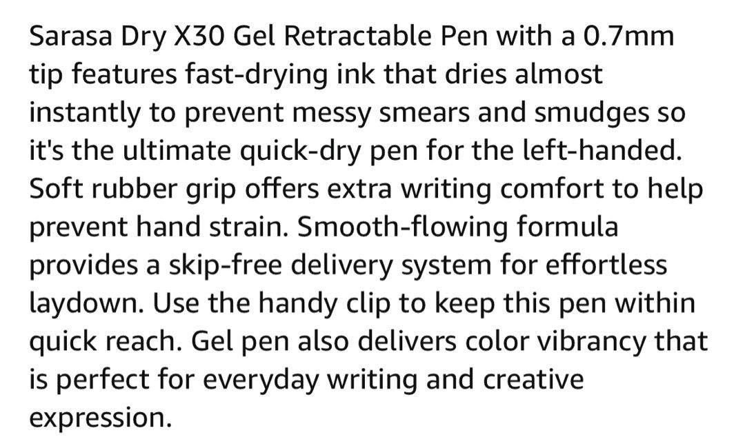 Zebra Sarasa Dry X30 (blue ink) (Category: Craft Supplies & Tools) located in Quezon City. Submitted by deamyclutter (Listing ID 1344445213, Image 2). Description: Brand New - Smoothness of a gel with no smears and smudges - Fast-drying ink - Great for the left-handed - Perfect for both everyday writing and creative expression - Soft-grip construction for writer-friendly tactile feel.