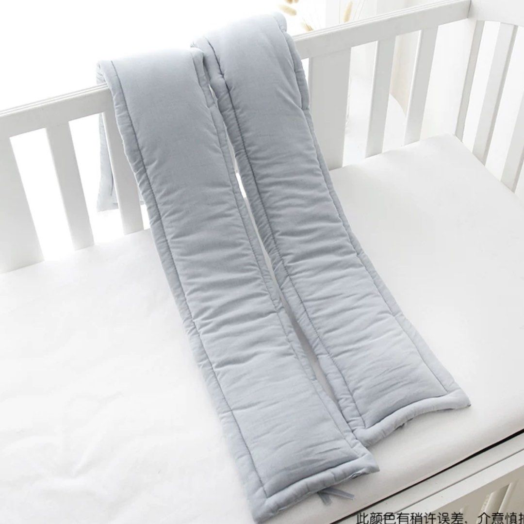 Cot Bumper (Category: Cots & Cribs) located in Singapore. Submitted by aczy07 (Listing ID 1344652313, Image 1). Description: 115cm Greyish blue cot bumper x 2 Used only for a couple of months, 3rd pic was the actual usage..