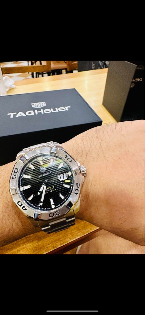 Tag Heuer Aquaracer (Category: Men's Watches) located in Pasig City. Submitted by patrickramil (Listing ID 1344679107, Image 3). Description: Tag Heuer Aqua Racer Way 2010. 43mm Original Price 171k. Negotiable contact number 09491787555 .