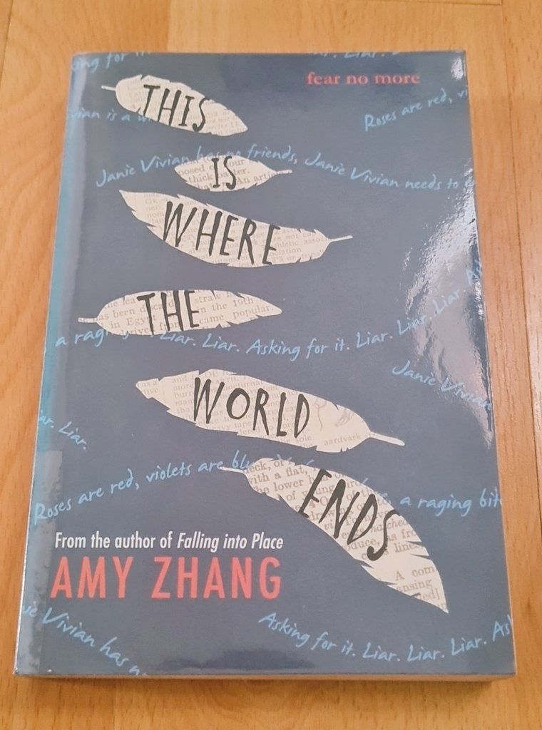 THIS IS WHERE THE WORLD ENDS by Amy Zhang (Category: Storybooks) located in Caloocan City. Submitted by ziabns (Listing ID 1344707968, Image 1). Description: THIS IS WHERE THE WORLD ENDS by Amy Zhang - ₱200 + LSF/DF - has plastic cover - DM/reply to get.