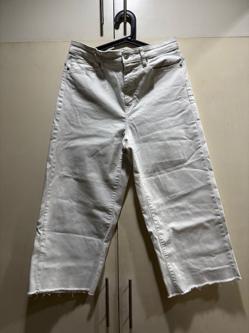 Denim Wide Leg Pant - White