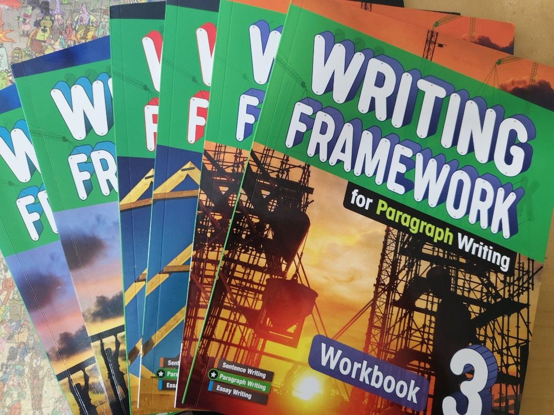 Writing framework (Category: Assessment Books) located in Singapore. Submitted by morevc (Listing ID 1344707110, Image 1). Description: 1-3 text book+practice books,in total 6 books.