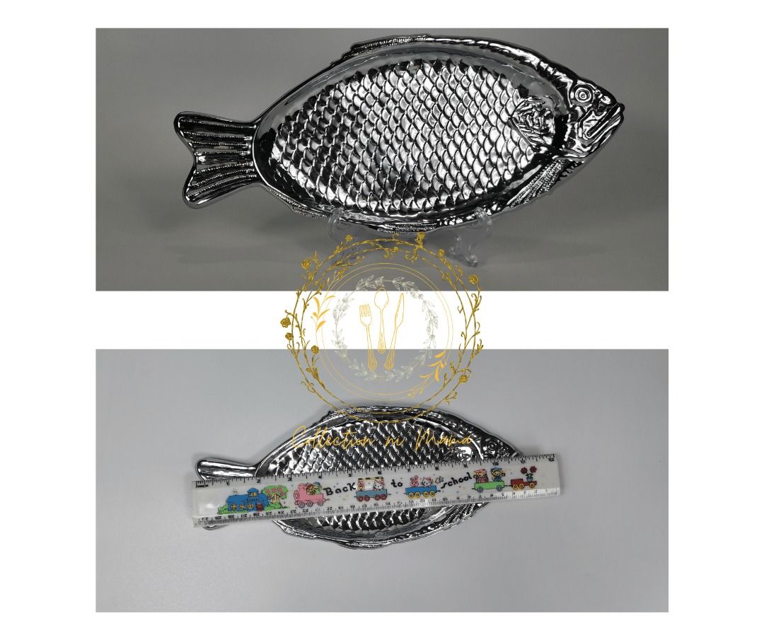 11" Vintage Snapper Fish Chrome Plate Tray (Category: Dinnerware & Cutlery) located in Manila. Submitted by collectionnimama (Listing ID 1339847702, Image 1). Description: •1pc 11" Vintage Snapper Fish Chrome Plate Tray •Color: Silver •Made in Hong Kong •Condition: Brand New, Vintage, Never Been Used •Decluttering •Does not come with original box •As is where is •Pictures shown are actual products. Shipping fee will be shouldered by the buyer. De