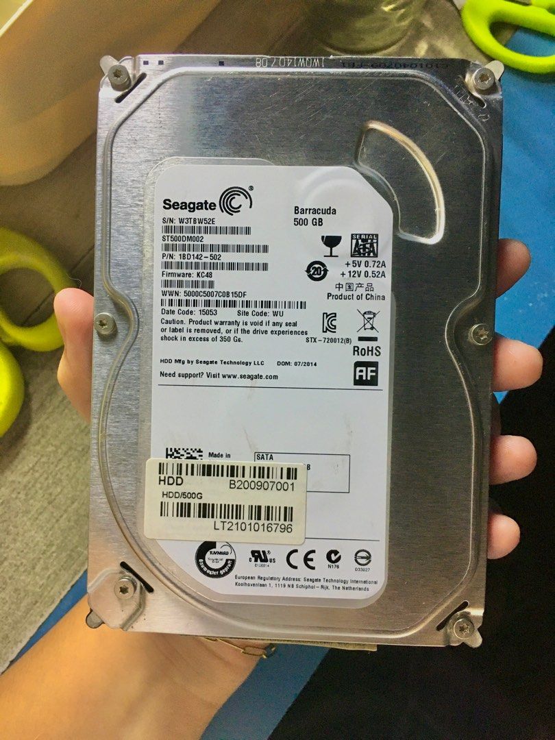 500GB HDD Seagate (Category: Hard Disks & Thumbdrives) located in Trece Martires City. Submitted by kurisebi (Listing ID 1339866100, Image 1). Description: from my pc setup.
