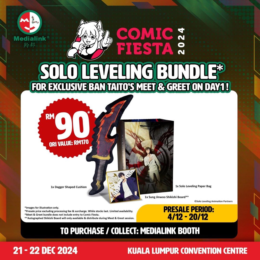 Comic Fiesta 2024 Solo Leveling Bundle, Tickets & Vouchers, Event