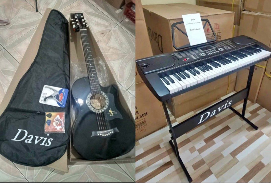 Davis Guitar and Keyboard (Category: Musical Instruments) located in Pasig City. Submitted by mikosato (Listing ID 1339825045, Image 1). Description: For sale Davis brand Guitar and Keyboard Used condition almost new No issue Pasig area plus ship 3k for both Thanks .