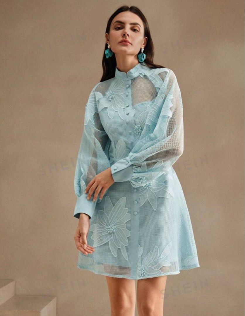 Elegant Lace Dress (Category: Dresses) located in Manila. Submitted by potpotato (Listing ID 1339784543, Image 1). Description: Bought from SHEIN for ₱1,474 but will sell it for 1k only. Rfs: too big for me Super nice dress! Perfect for any event. .