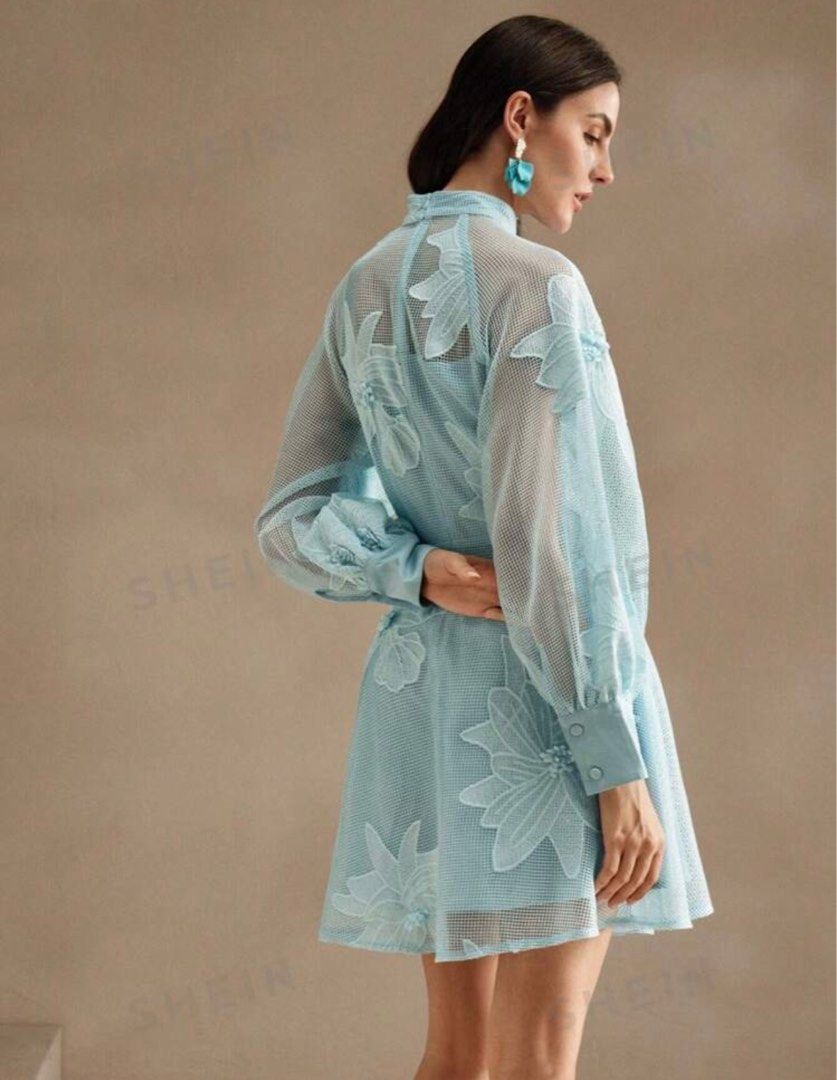 Elegant Lace Dress (Category: Dresses) located in Manila. Submitted by potpotato (Listing ID 1339784543, Image 2). Description: Bought from SHEIN for ₱1,474 but will sell it for 1k only. Rfs: too big for me Super nice dress! Perfect for any event. .