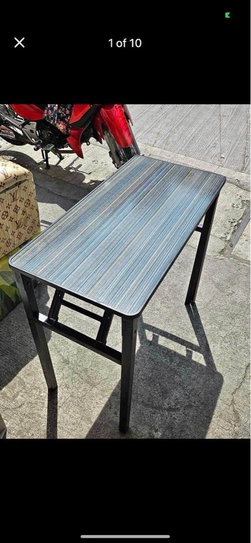 foldable computer table 📍 (Category: Office Furniture & Fixtures) located in Manila. Submitted by kellychz (Listing ID 1339907064, Image 2). Description: foldable computer table sizes available ✅ MULTIFUNCTIONAL - can be use as dining table, study table and work station ✅ Built with DURABLE materials to ensure stability (Top wood and steel legs ✅ Perfect for BOARDING HOUSE - when not in use, simply fold it up and can save space ✅ BUDGET FRIENDLY
