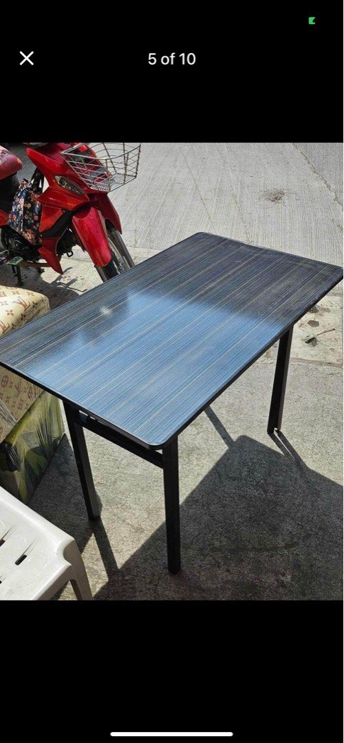 foldable computer table 📍 (Category: Office Furniture & Fixtures) located in Manila. Submitted by kellychz (Listing ID 1339907064, Image 3). Description: foldable computer table sizes available ✅ MULTIFUNCTIONAL - can be use as dining table, study table and work station ✅ Built with DURABLE materials to ensure stability (Top wood and steel legs ✅ Perfect for BOARDING HOUSE - when not in use, simply fold it up and can save space ✅ BUDGET FRIENDLY