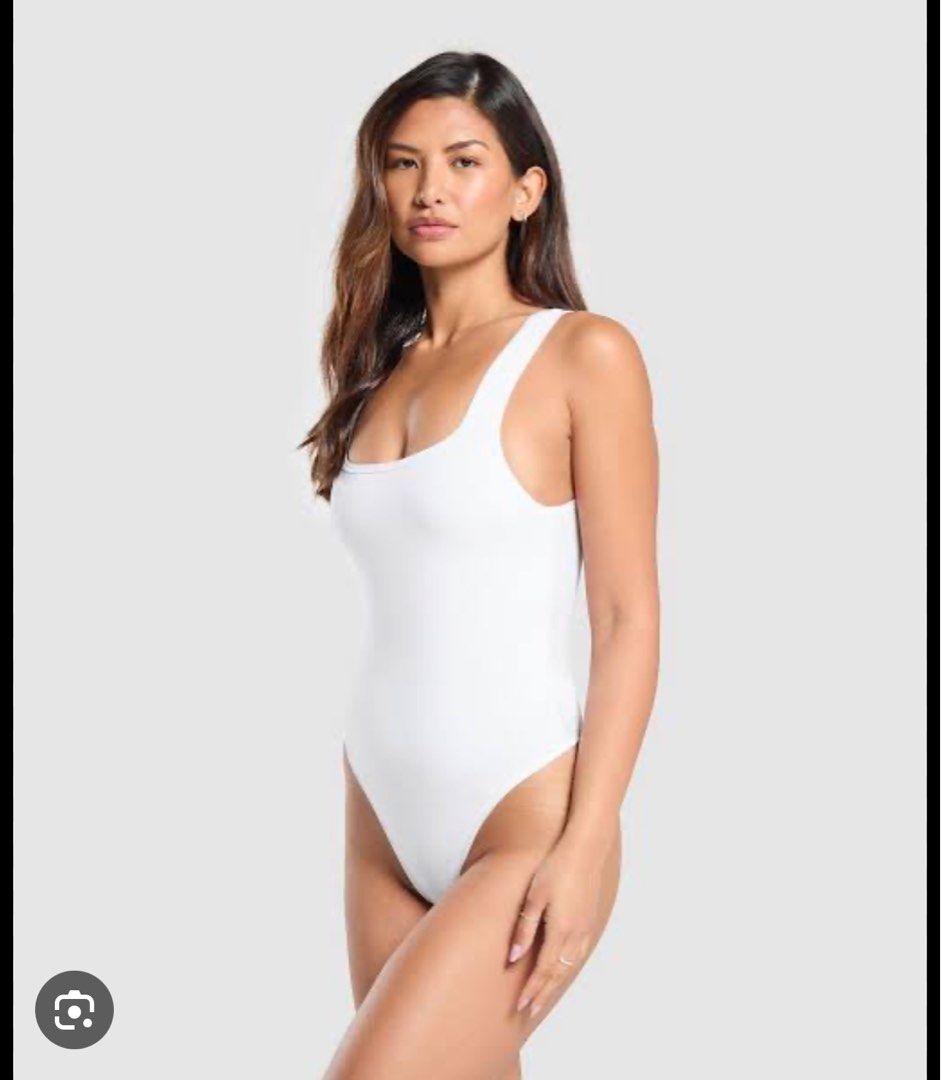 Gymshark Cotton Bodysuit in White (Category: Activewear) located in Manila. Submitted by declutteringbyjag (Listing ID 1339880401, Image 1). Description: - Worn once. Good as new.