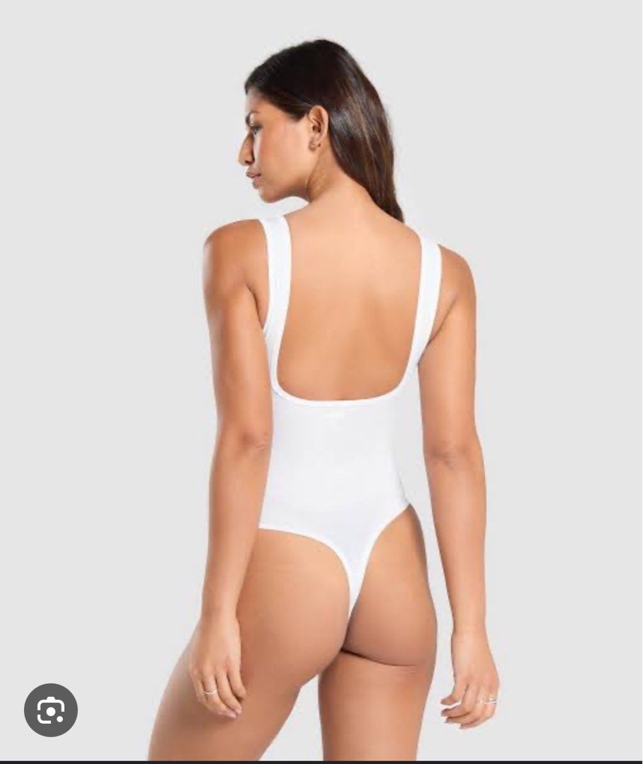 Gymshark Cotton Bodysuit in White (Category: Activewear) located in Manila. Submitted by declutteringbyjag (Listing ID 1339880401, Image 3). Description: - Worn once. Good as new.