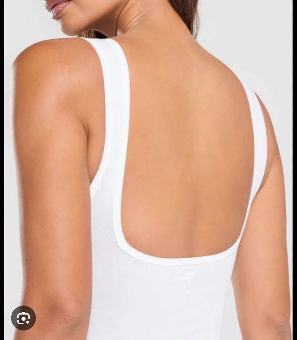 Gymshark Cotton Bodysuit in White (Category: Activewear) located in Manila. Submitted by declutteringbyjag (Listing ID 1339880401, Image 2). Description: - Worn once. Good as new.