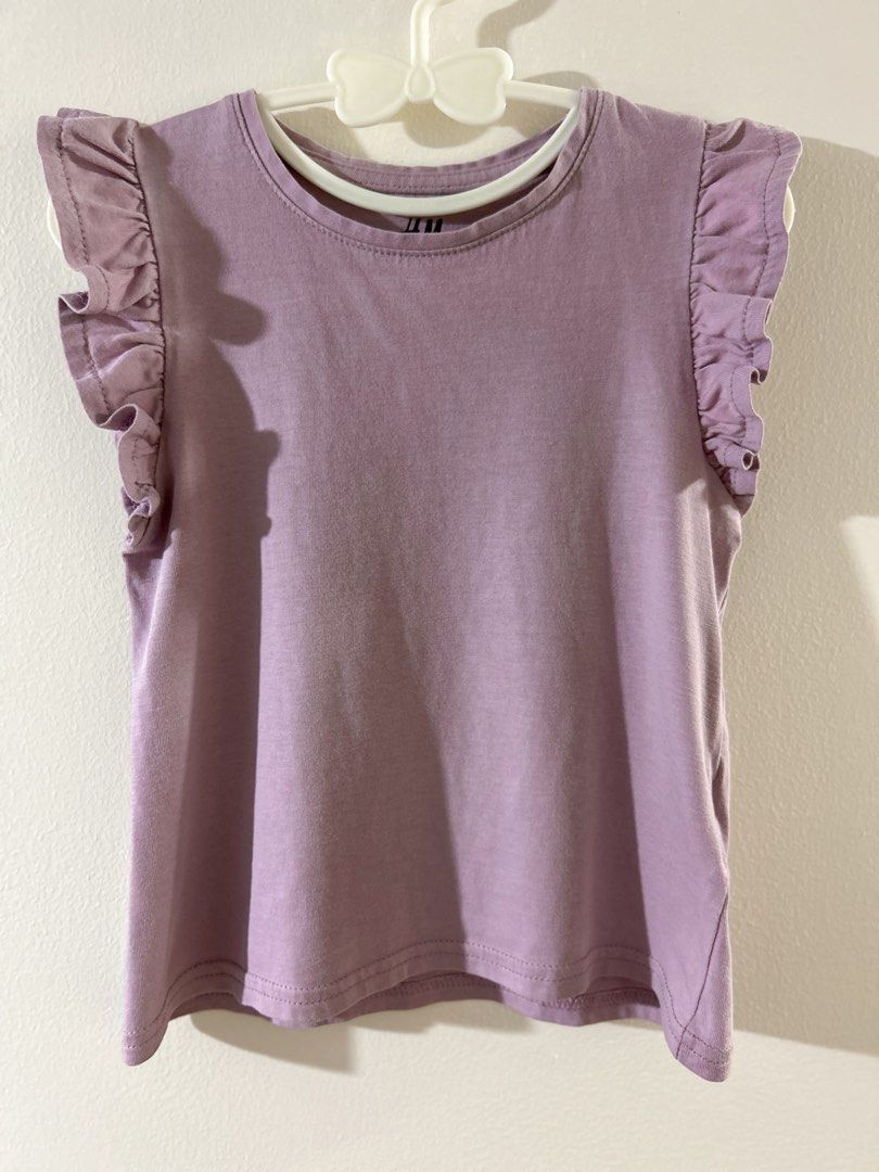 H M ruffle sleeves top kids Babies Kids Babies Kids Fashion on Carousell
