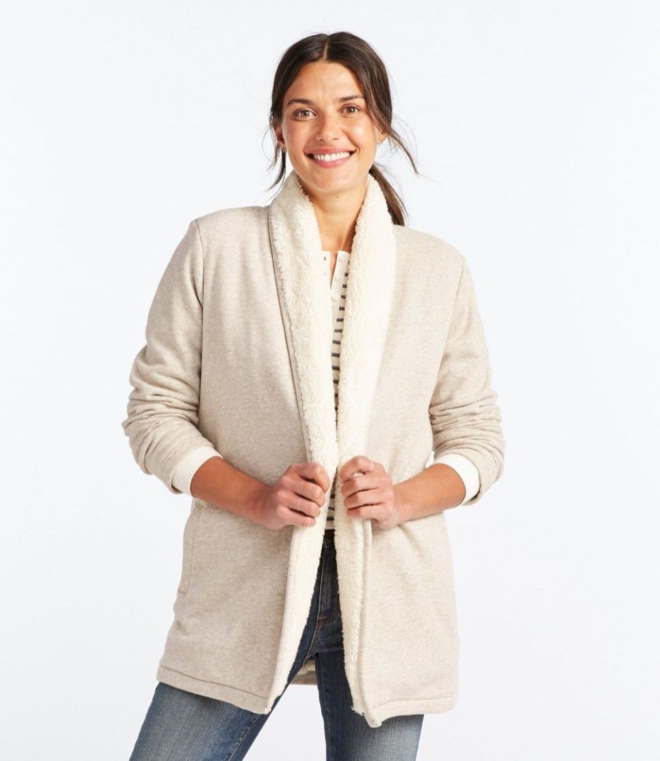 L.L.Bean Women s Sherpa Lined Cardigan Women s Fashion Coats Jackets and Outerwear on Carousell