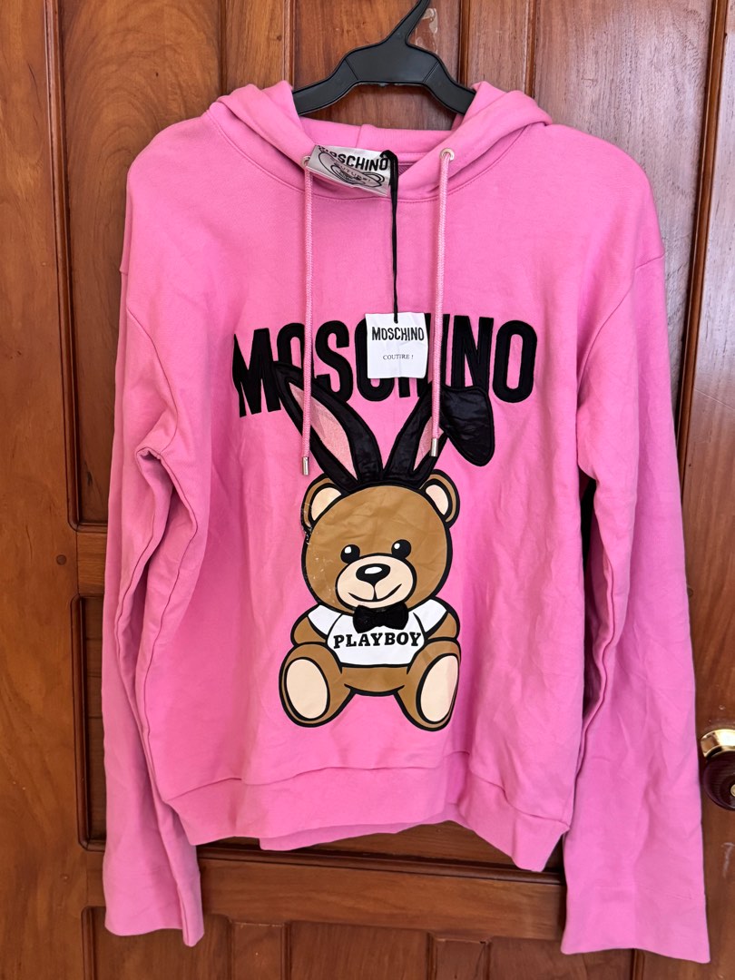 Moschino x PlayboyTeddy Hoodie Jacket Women s Fashion Coats Jackets and Outerwear on Carousell