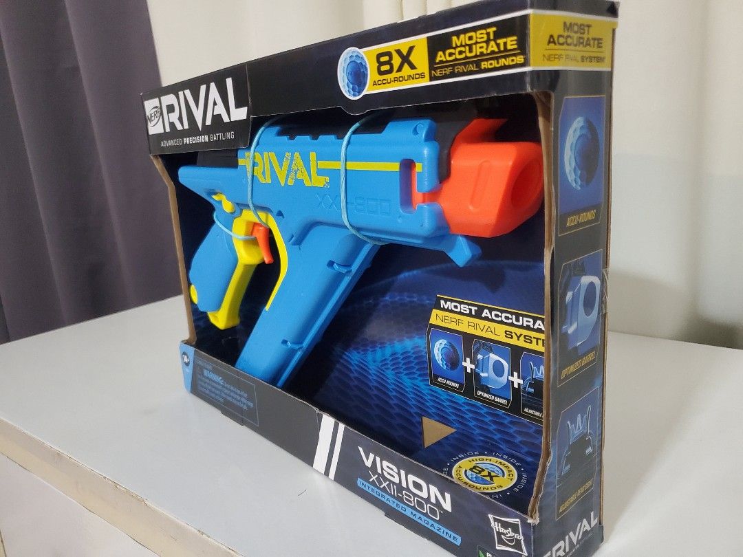 Nerf Vision (Category: Action & Battle Toys) located in Kulai. Submitted by mys.toys (Listing ID 1339923331, Image 3). Description: Brand new, unopened box. Box have minor dent..