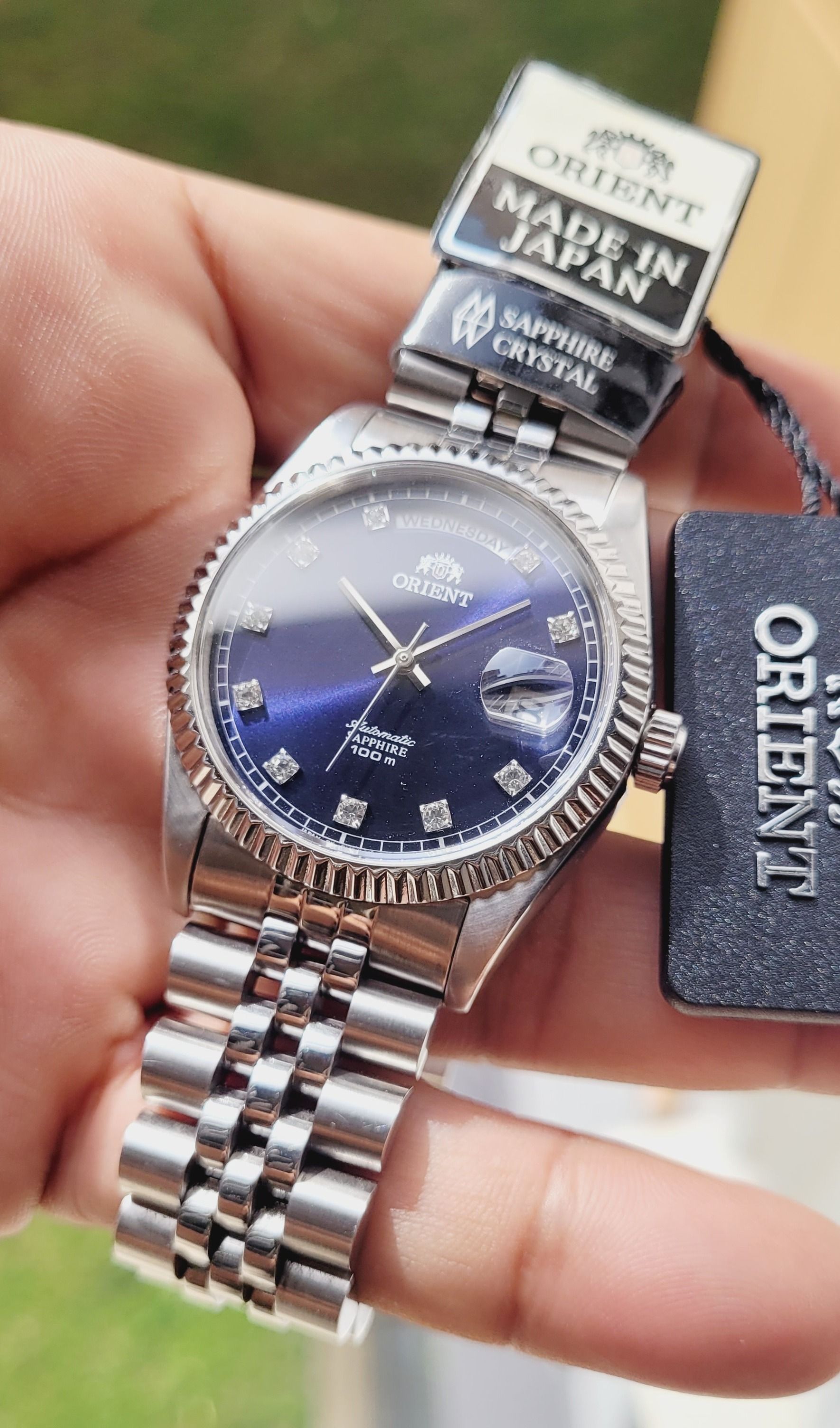 ORIENT President Jubillee Day Date SEV0J003DY B NAVY BLUE DIAL Made in Japan