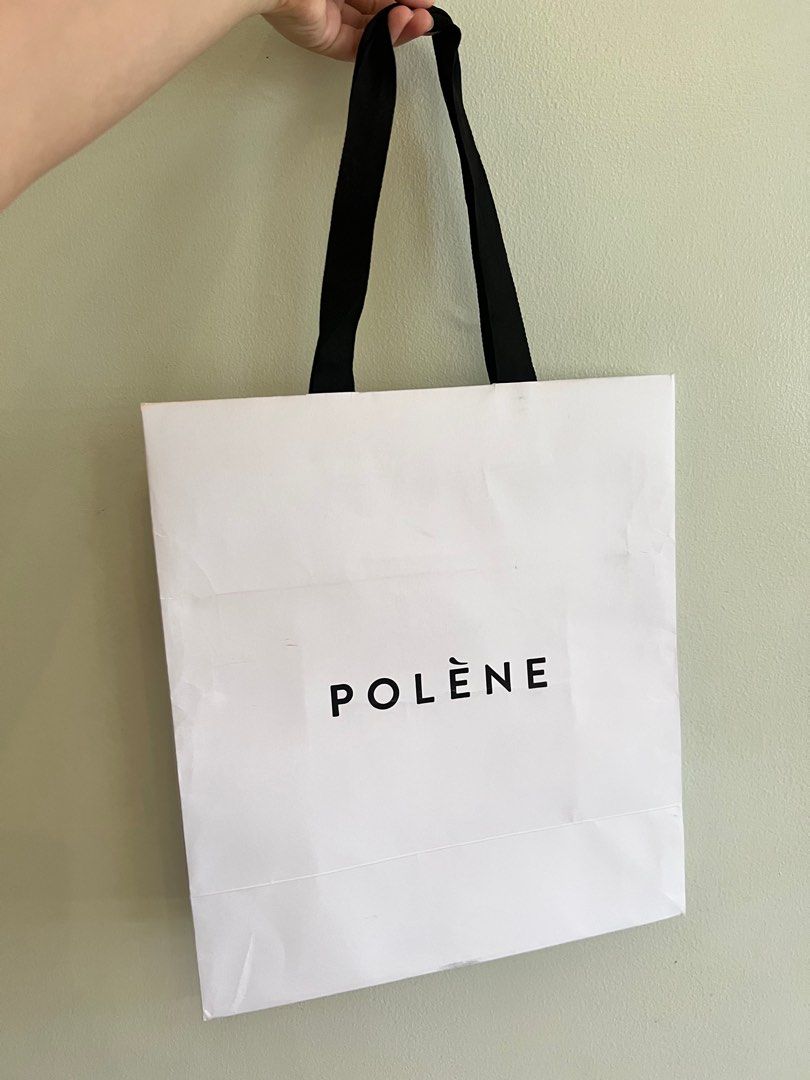 POLENE paper bag guaranteed authentic (Category: Tote Bags) located in Makati City. Submitted by lexie25 (Listing ID 1339795493, Image 1). Description: GUARANTEED AUTHENTIC POLENE PAPERBAG -no damages but with small stains due to storage - brand new -rfs: decluttering paperbags -Selling low for 800 only for the paperbag -Direct Message for more details and photos -Reservation until 2 days max to pay only or sold to others -SHIPPING NATIONWIDE onl