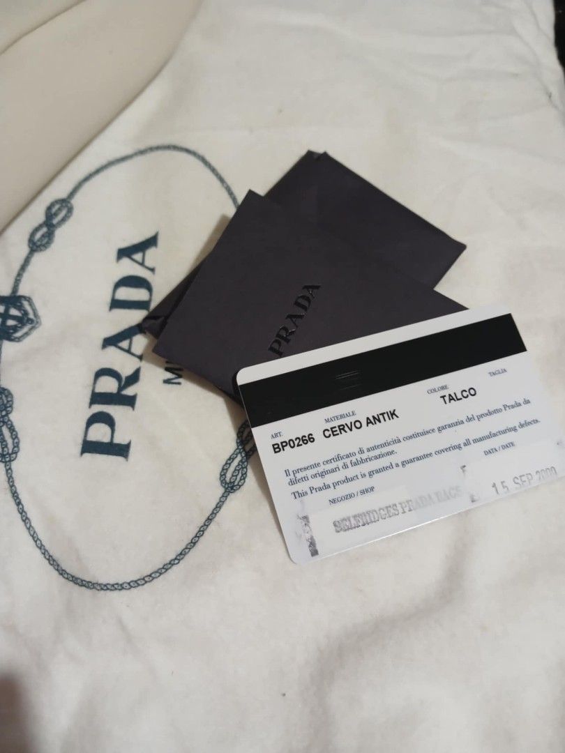 Prada Clutch (Category: Luxury Bags & Wallets) located in Marikina City. Submitted by laila15 (Listing ID 1339924380, Image 2). Description: Prada Pouch Excellent Condition Available inclusion : Dust bag & Authenticity card.