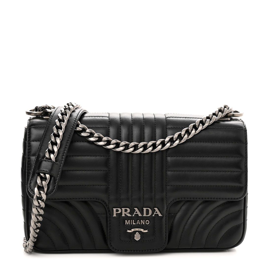 Prada Impunture Diagramme Black Shoulder Bag Luxury Bags Wallets on Carousell