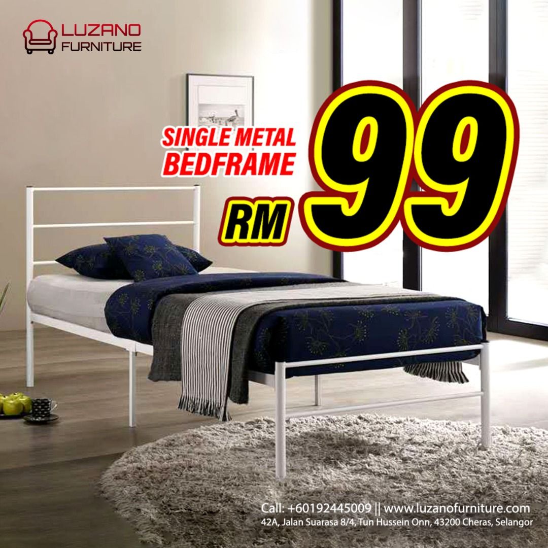 Single Metal Bed Frame/ Katil hostel/ Katil Single Besi/ Katil bujang ...