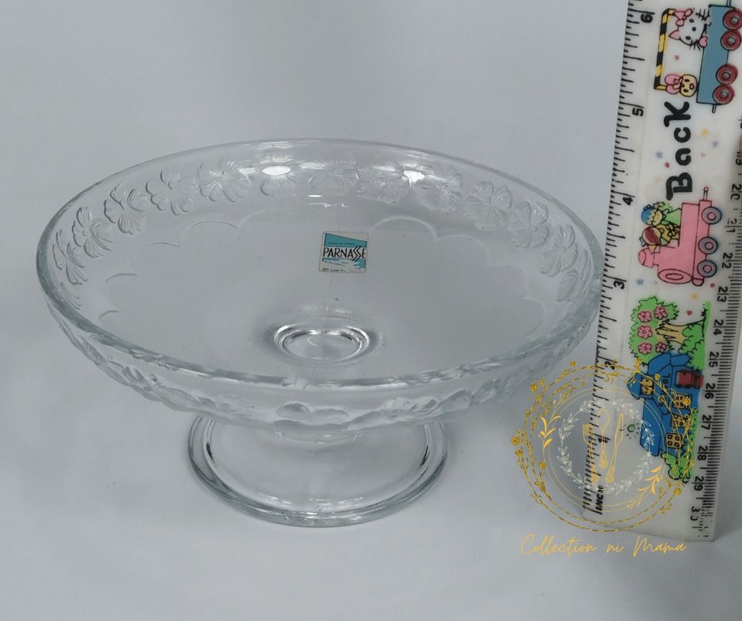 Vintage Cake Candy Dessert Stand (Category: Food Organization & Storage) located in Manila. Submitted by collectionnimama (Listing ID 1339879274, Image 3). Description: •1pc Cake Candy Dessert Stand •Glass Material •Color: Clear •PARNASSE Aderia Brand •Made in Japan •Condition: Brand New, Vintage, Never Been Used •Decluttering •Comes with original box •As is where is •Pictures shown are actual products. Shipping fee will be shouldered by the buye