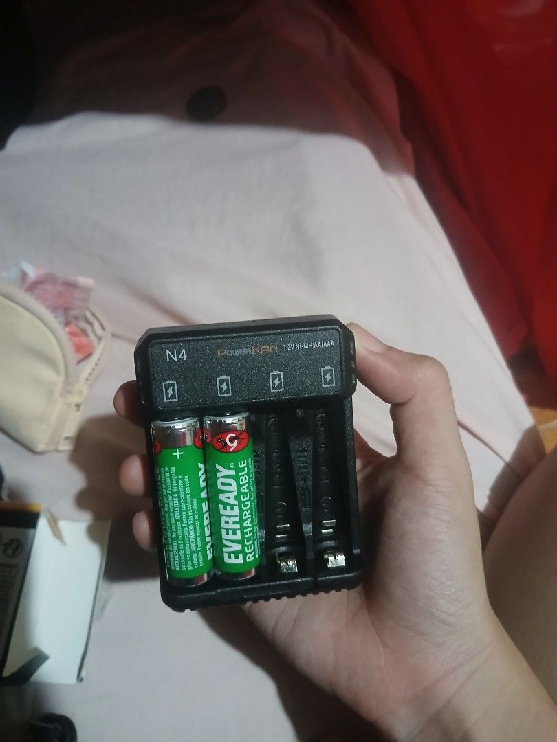 AA Eveready Rechargeable Batteries w/ Charger (Category: Batteries & Chargers) located in Naval. Submitted by lvnblx (Listing ID 1339956006, Image 2). Description: Original Rechargeable Eveready Double A batteries -Bought the batteries in ACE Hardware for 409, bought the charger separately online around 200. -Charger is type C operated -Barely used these bc I returned the camera that I was using it for.
