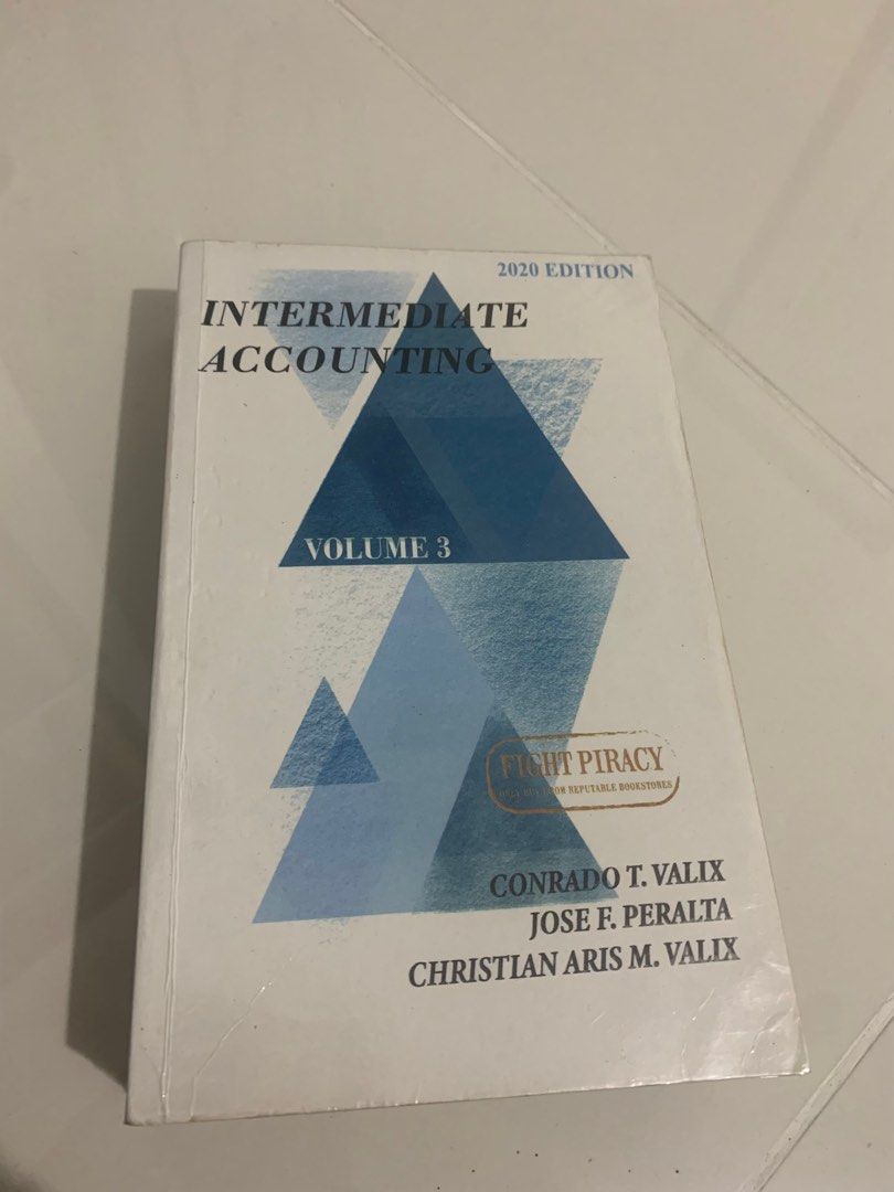 Accounting book - Intermediate Accounting 3 (Original) Valix (Category: Textbooks) located in Caloocan City. Submitted by clim6905062772 (Listing ID 1340036257, Image 1). Description: Pm for details if interested :).