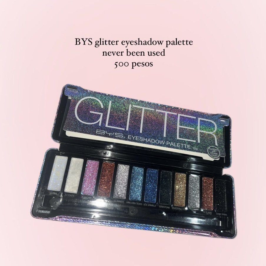 BYS Glitter Eyeshadow Palette (Category: Makeup) located in Cabuyao City. Submitted by zzzzzzzzxy (Listing ID 1340069040, Image 1). Description: bys glitter eyeshadow palette never been used/swatched last photo is from the internet original price is 999 pesos perfect for the holidays! cabuyao, laguna / sta. mesa, manila.