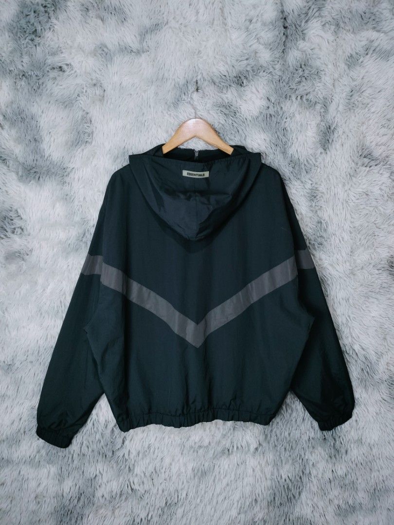 Fear of God Essentials Zip Anorak Windbreaker Jacket Black Men s Fashion Coats Jackets and Outerwear on Carousell