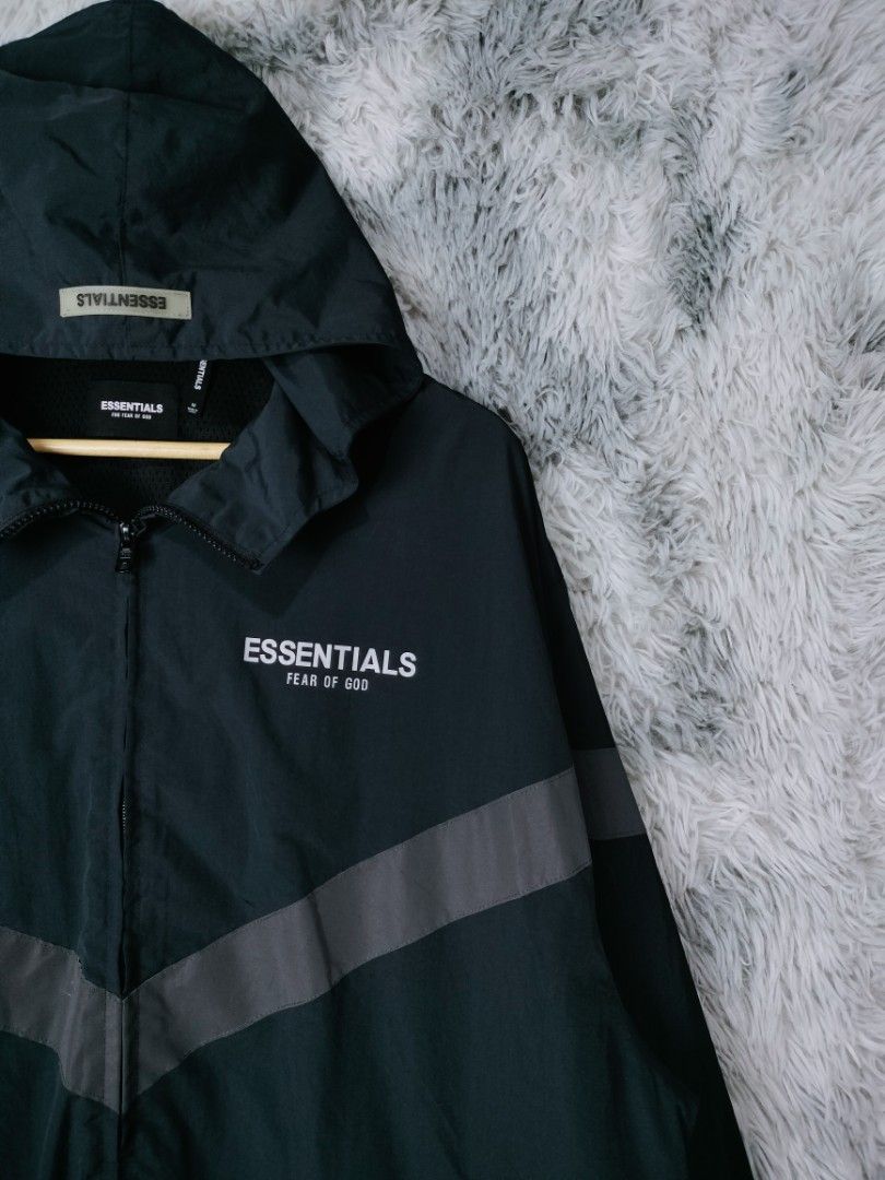 Fear of God Essentials Zip Anorak Windbreaker Jacket Black