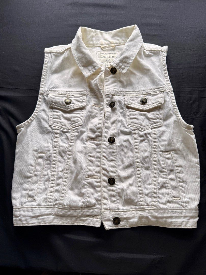 White denim vest forever 21 outlet