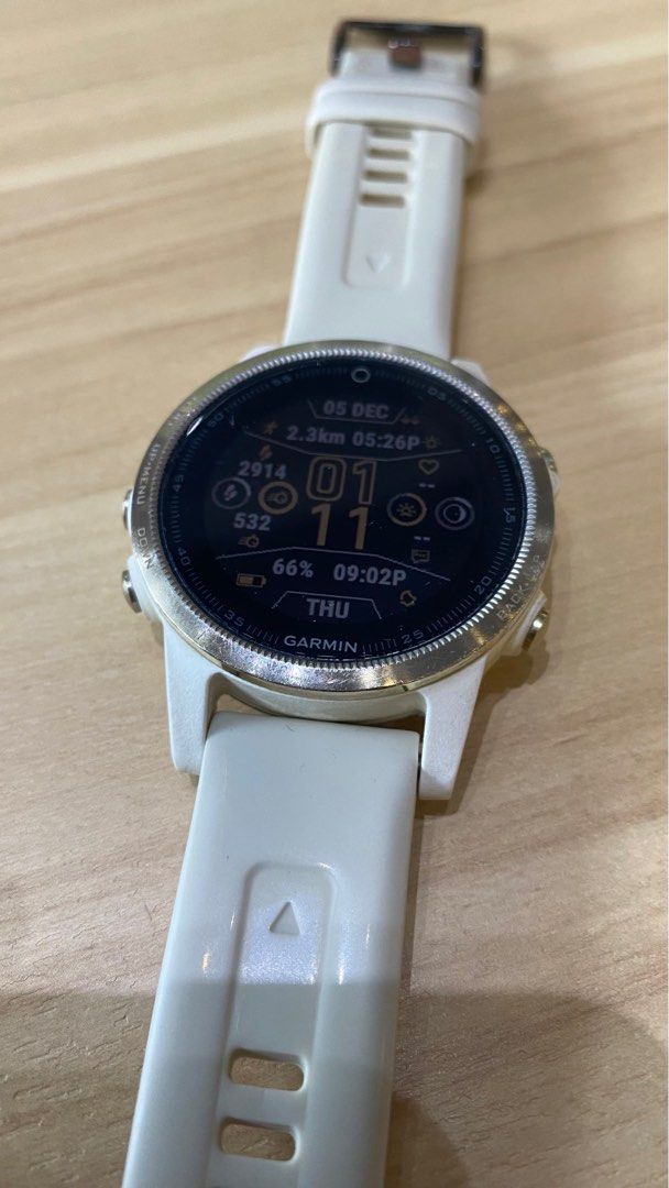 Garmin Fenix 5s (White) (Category: Wearables & Smart Watches) located in Cavite. Submitted by dontwastemytimeking (Listing ID 1339970228, Image 2). Description: 3 year used. Mainly for running, swimming, gym etc. Battery needs to be charged more often, but still very usable Rfs: Upgrade.