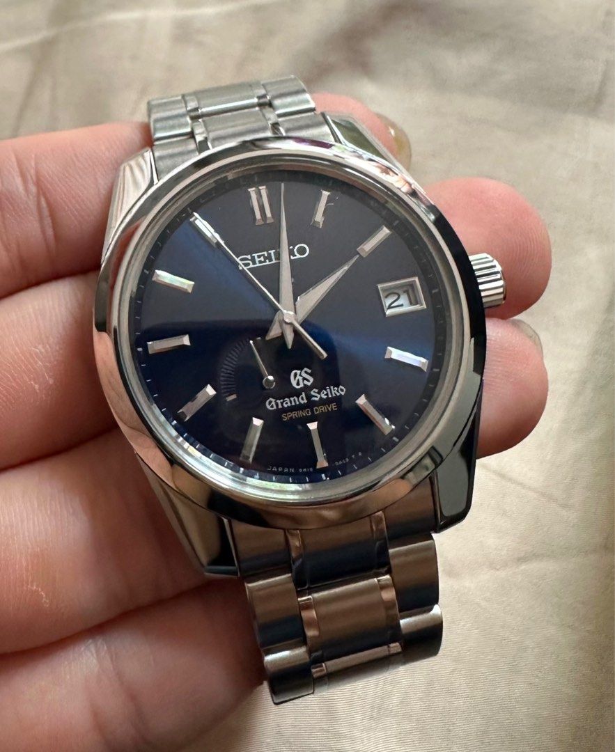 Grand Seiko SBGA105 Spring Drive LE 500 blue dial Men s Fashion Watches Accessories Watches on Carousell