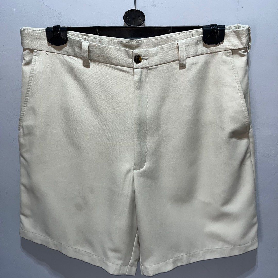 HAGGAR GOLF SHORTS ALMOND BROWN POLYSTER SPANDEX ADJUSTABLE WAISTBAND SIZE 36 MEN S LARGE 100 LEGIT Men s Fashion Bottoms Shorts on Carousell