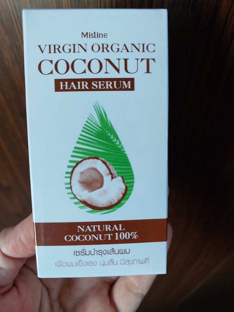 MISTINE Virgin Organic Coconut Hair Serum (Category: Hair) located in Quezon City. Submitted by scintillerf (Listing ID 1339954221, Image 1). Description: ORIGINAL from Thailand MISTINE VIRGIN ORGANIC COCONUT HAIR SERUM.