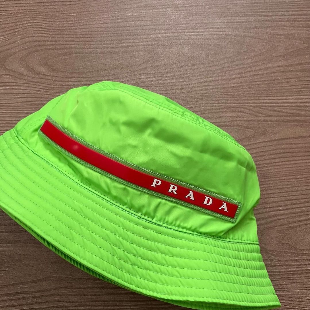 Prada Sport Nylon Neon Bucket Hat Barang Mewah Aksesoris di Carousell