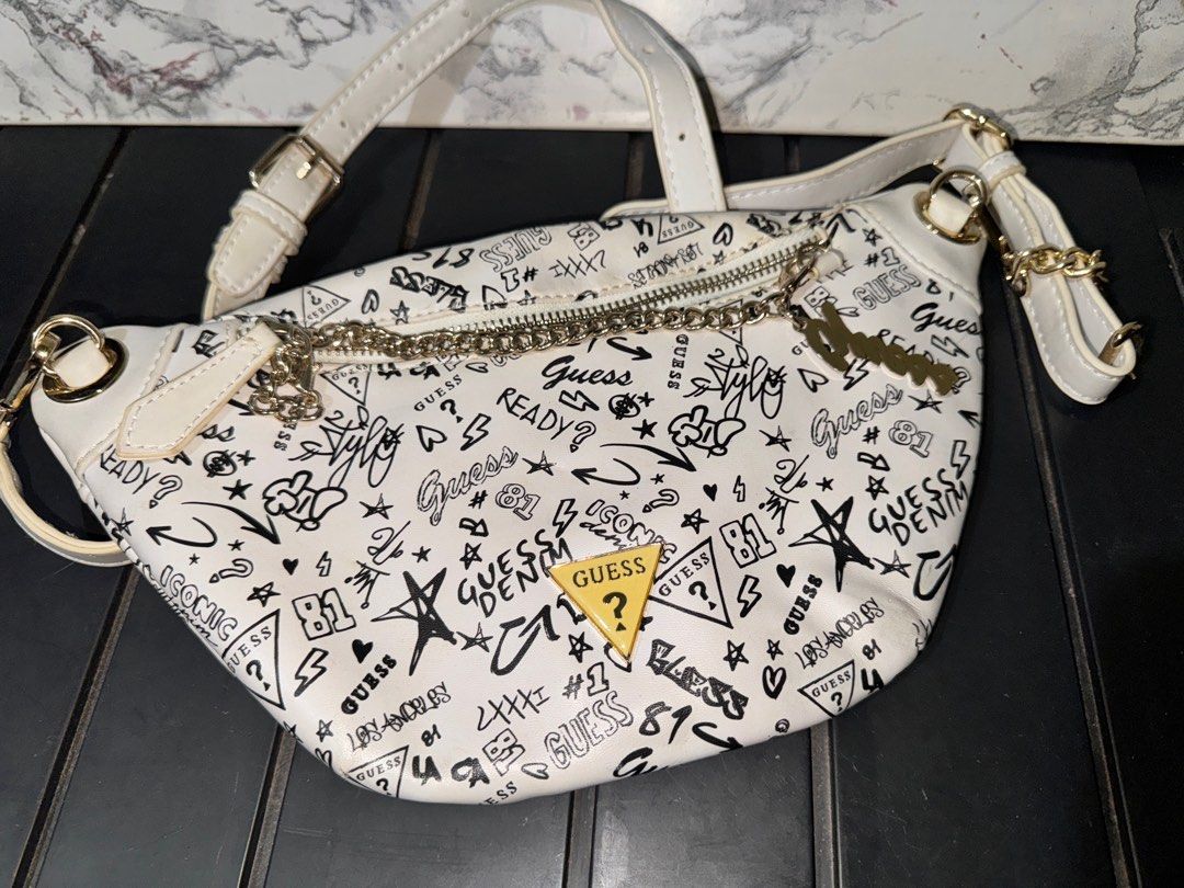 Guess white sling bag 2025