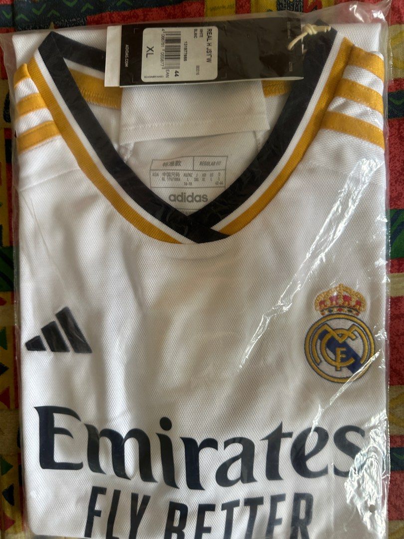 Real Madrid 23/24 Home Kit Woman (Category: Activewear) located in Singapore. Submitted by kend_has_3dollars_ (Listing ID 1339970699, Image 1). Description: Brand New with tag, and in packaging from Adidas store .