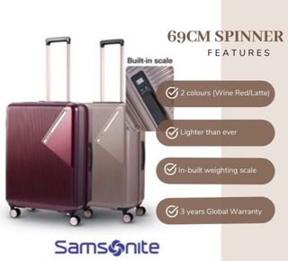 Samsonite prestige 69cm spinner exp with built in scale For Sale