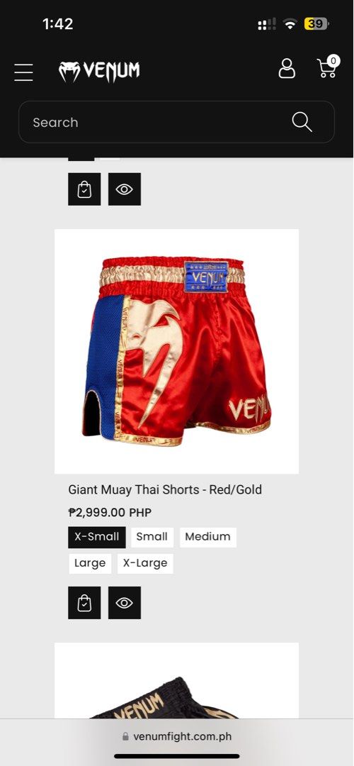 Venum Giant Muay Thai Shorts (Category: Activewear) located in Makati City. Submitted by jeps182 (Listing ID 1339975662, Image 3). Description: Original venum muay thai short. Srp 2999 Brand new, fitted only. Still with tag Size Medium.