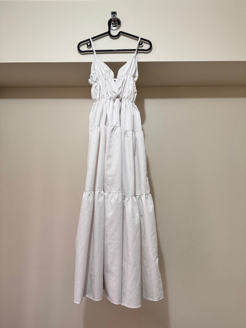 White & Cream Sunday Maxi Dress