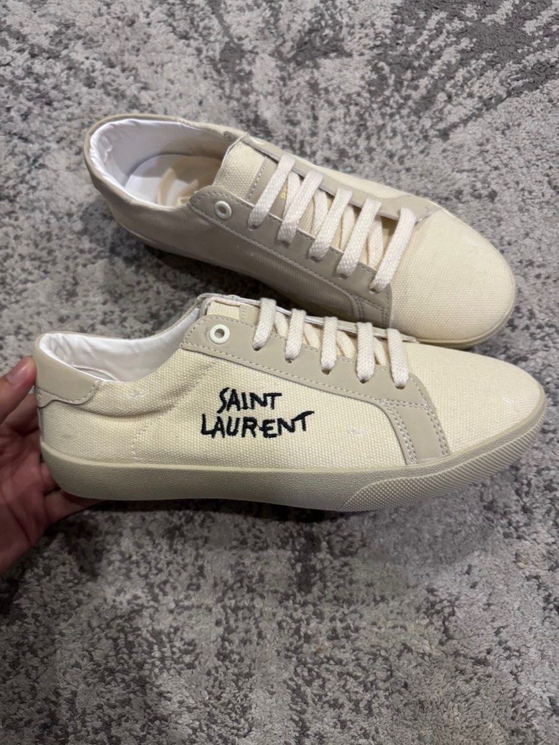 YSL Saint Laurent canvas sneakers Men s Fashion Footwear Sneakers on Carousell