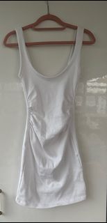 Zara Deep V-neck White Vest Dress Knitted Mini Jumpsuit Sexy White Bodycon Dress629785916622111116